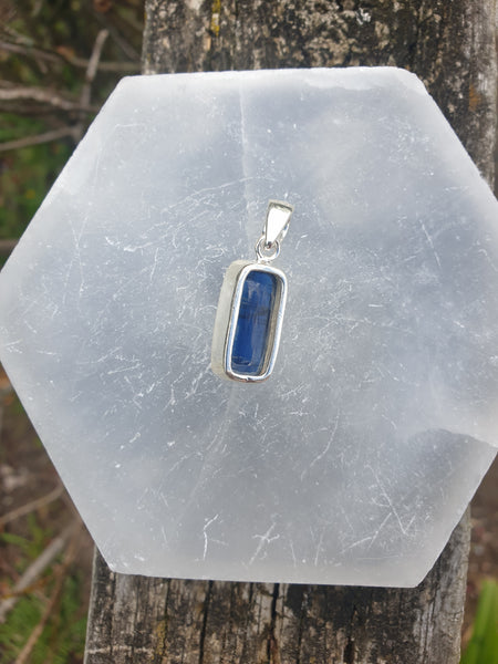 Blue Kyanite | Polished Sterling Silver Pendant H