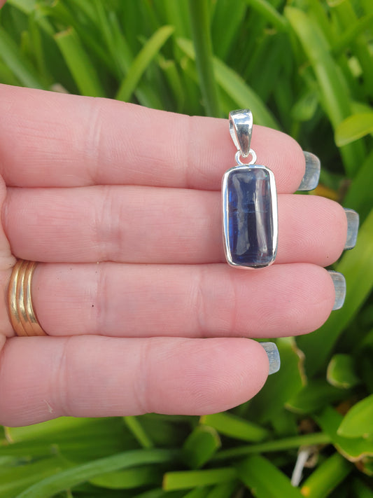 Blue Kyanite | Polished Sterling Silver Pendant H