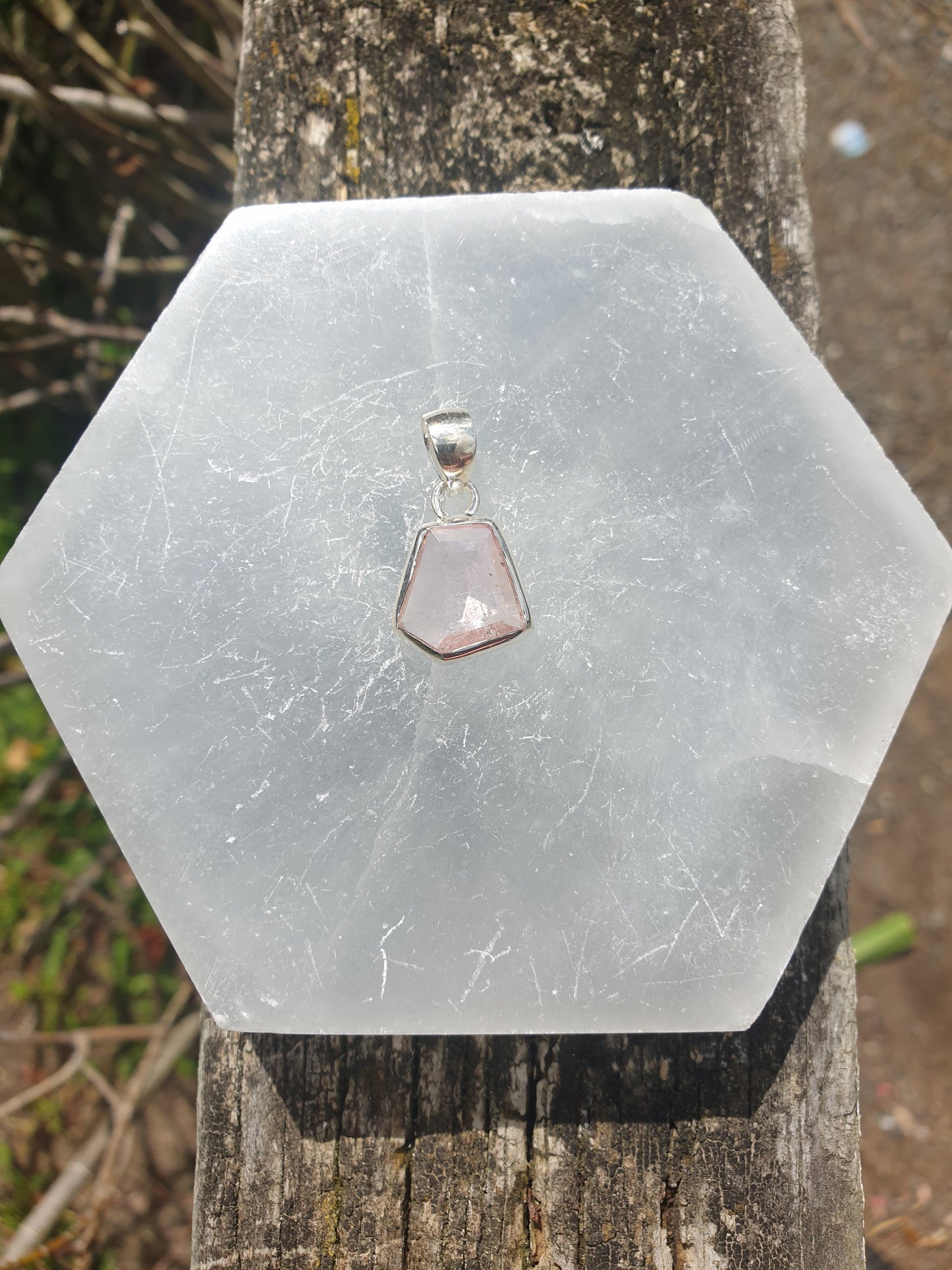 Kunzite | Faceted Sterling Silver Pendant A