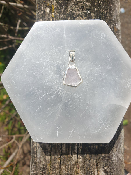 Kunzite | Faceted Sterling Silver Pendant A