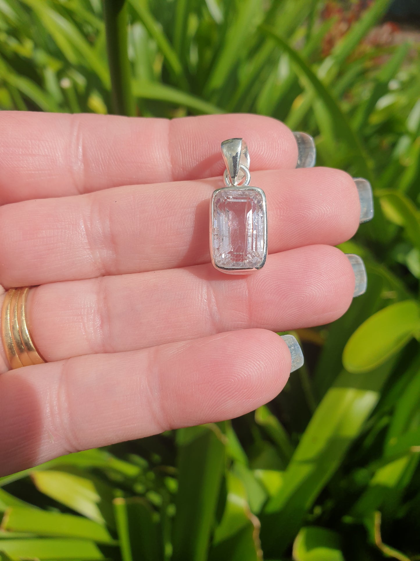 Kunzite | Faceted Sterling Silver Pendant B