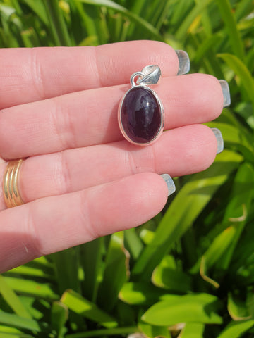 Amethyst | Polished Sterling Silver Pendant A