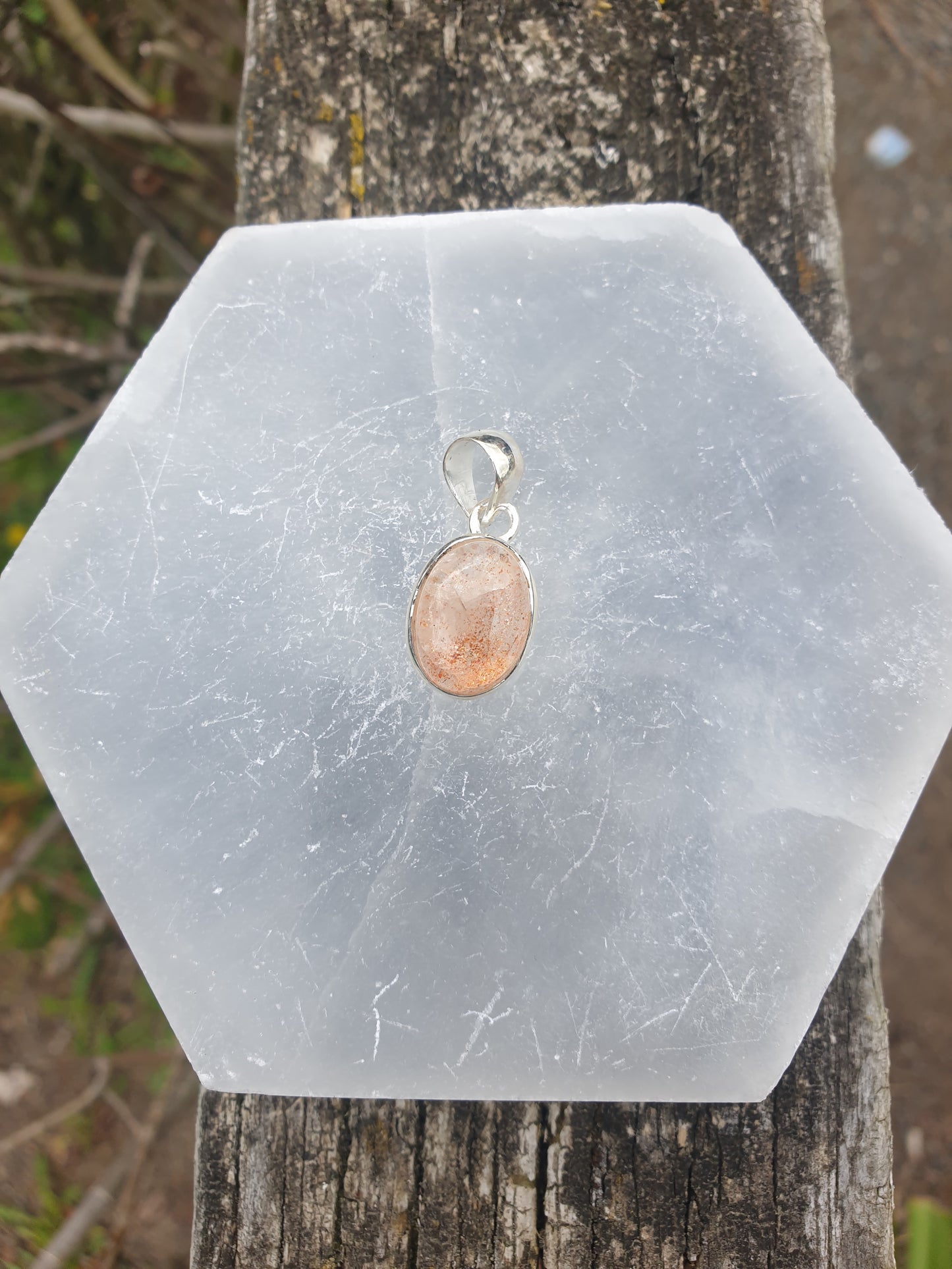 Sunstone | Polished Sterling Silver Pendant H