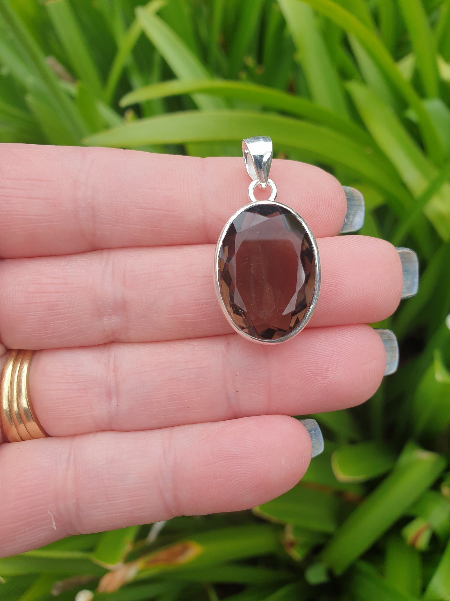 Smoky Quartz | Faceted Sterling Silver Pendant C