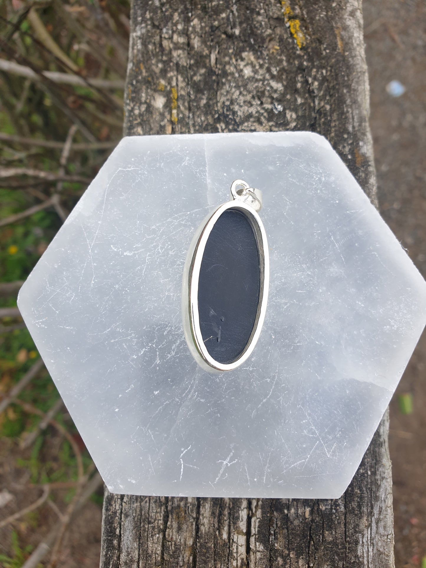 Black Obsidian | Polished Sterling Silver Pendant D