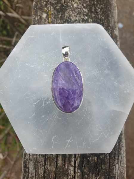 Charoite | Polished Sterling Silver Pendant D