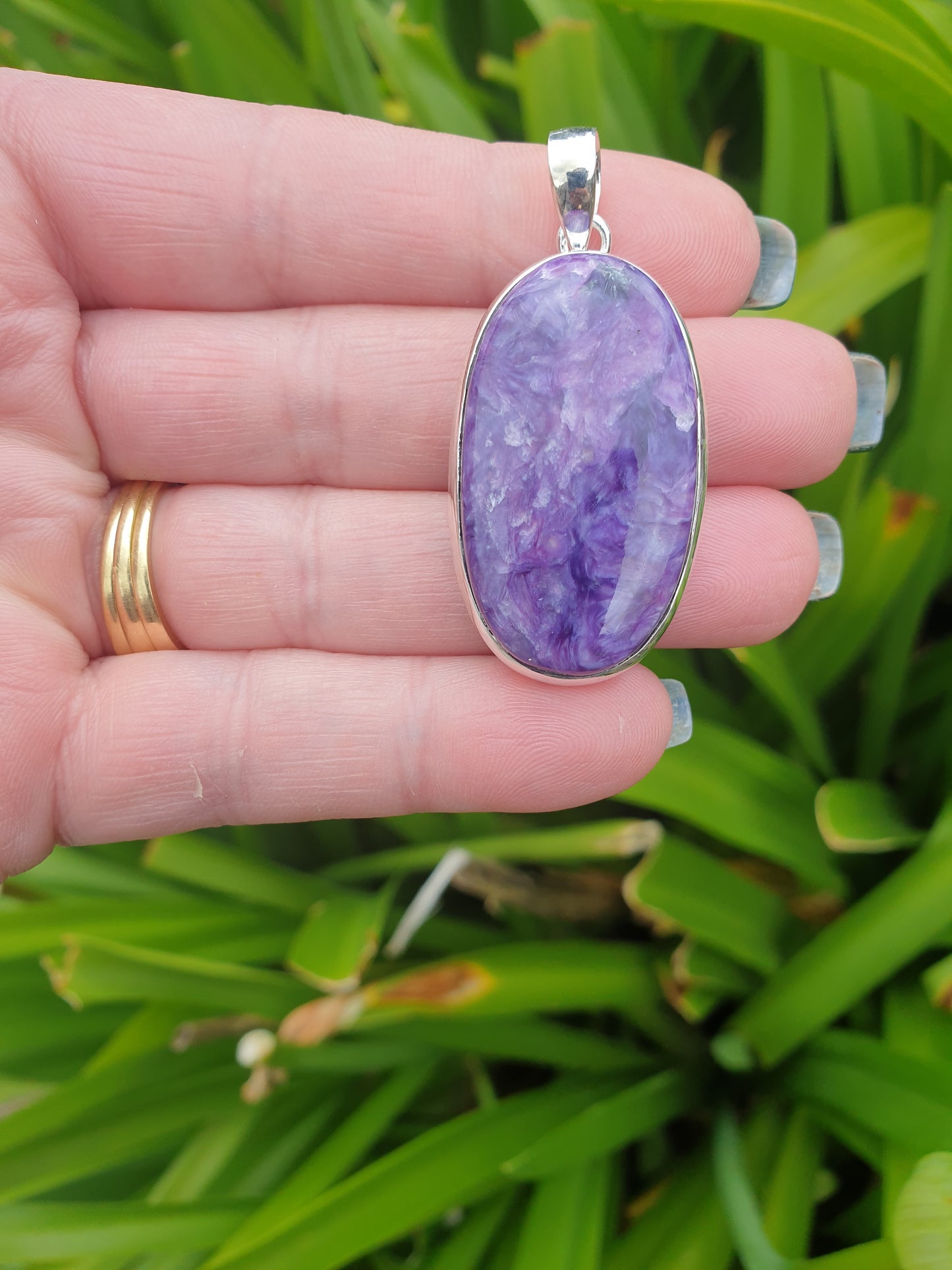 Charoite | Polished Sterling Silver Pendant E