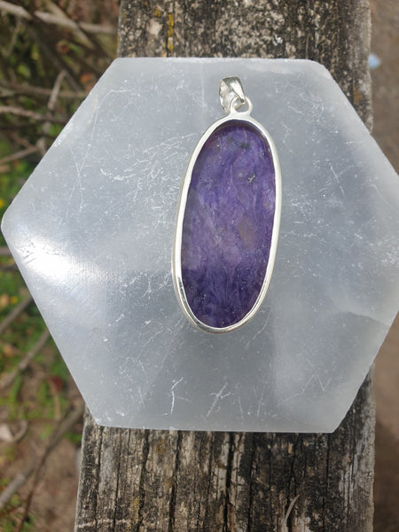 Charoite | Polished Sterling Silver Pendant G