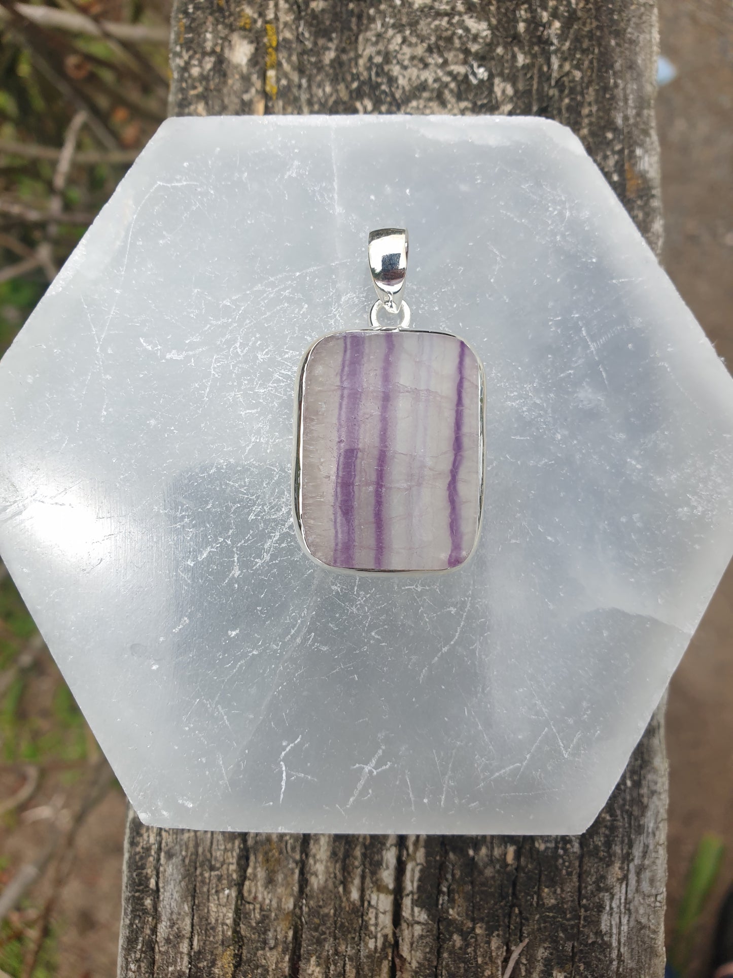 Fluorite | Polished Sterling Silver Pendant B