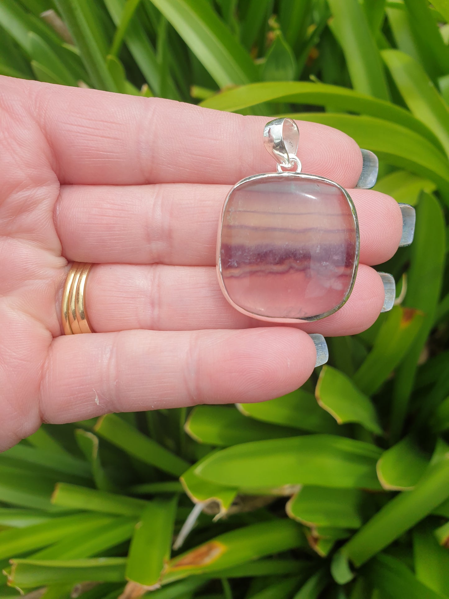 Fluorite | Polished Sterling Silver Pendant C