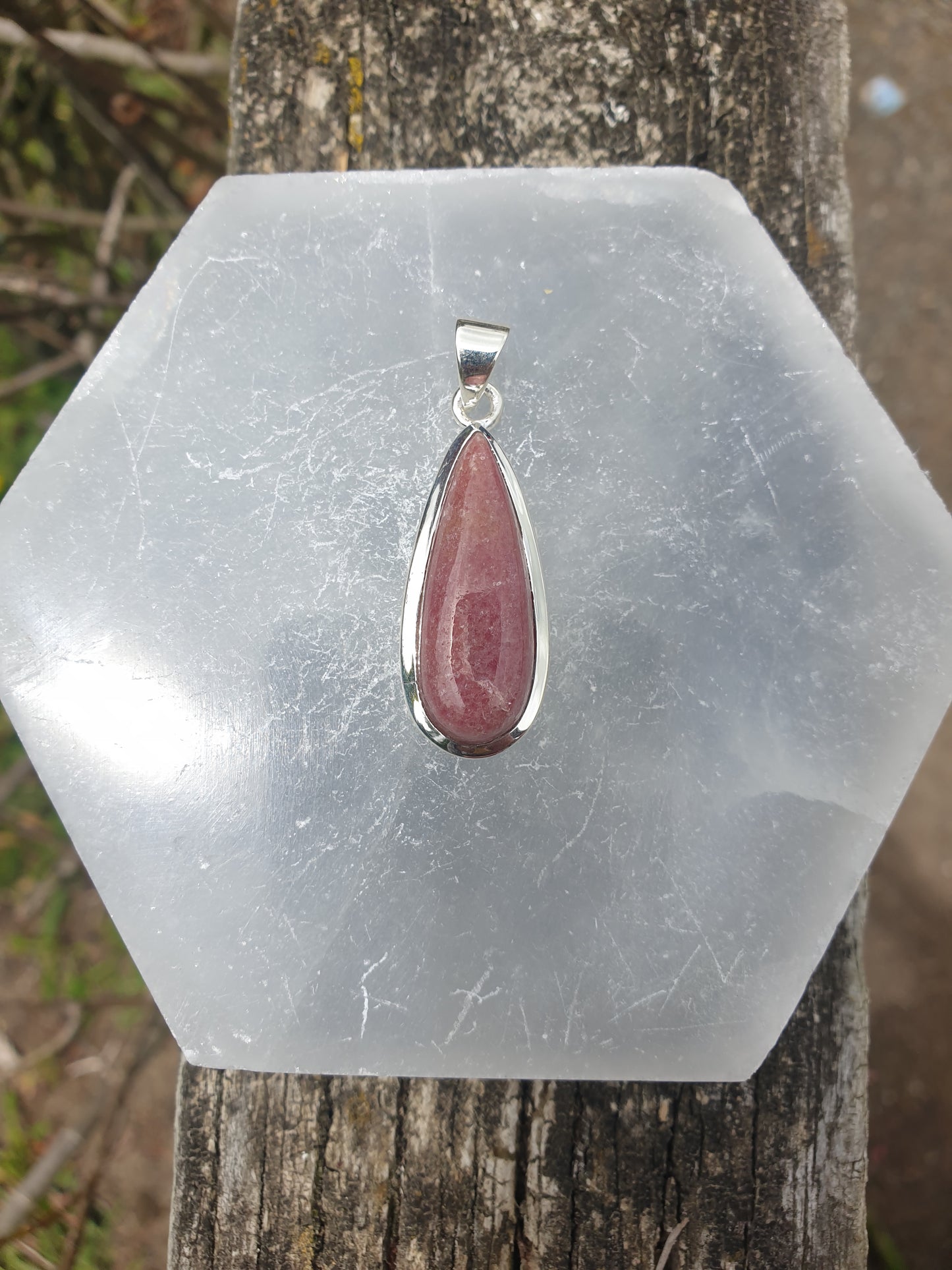 Rhodonite | Polished Sterling Silver Pendant A