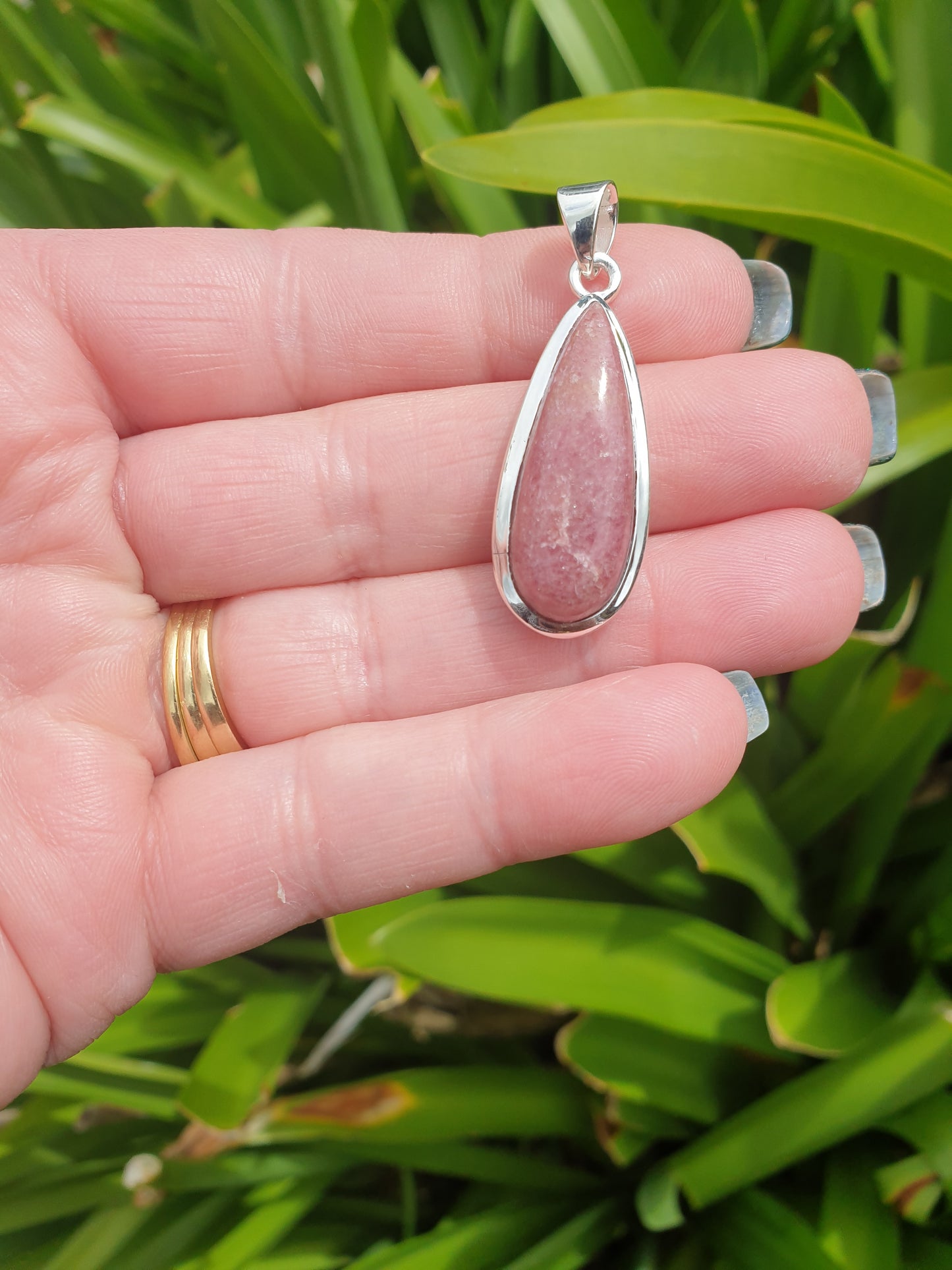 Rhodonite | Polished Sterling Silver Pendant A