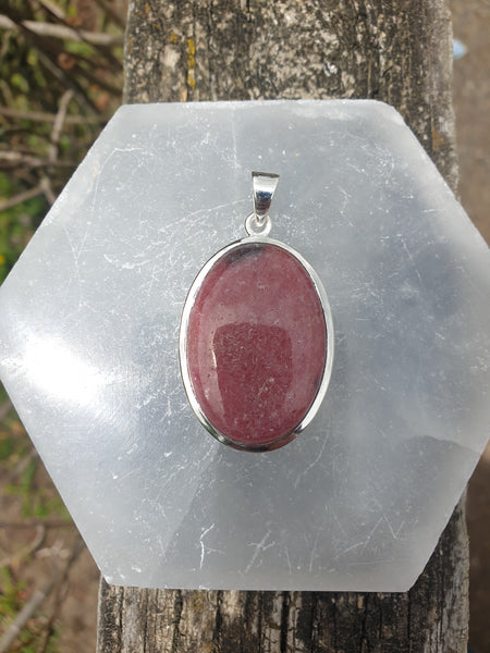 Rhodonite | Polished Sterling Silver Pendant B