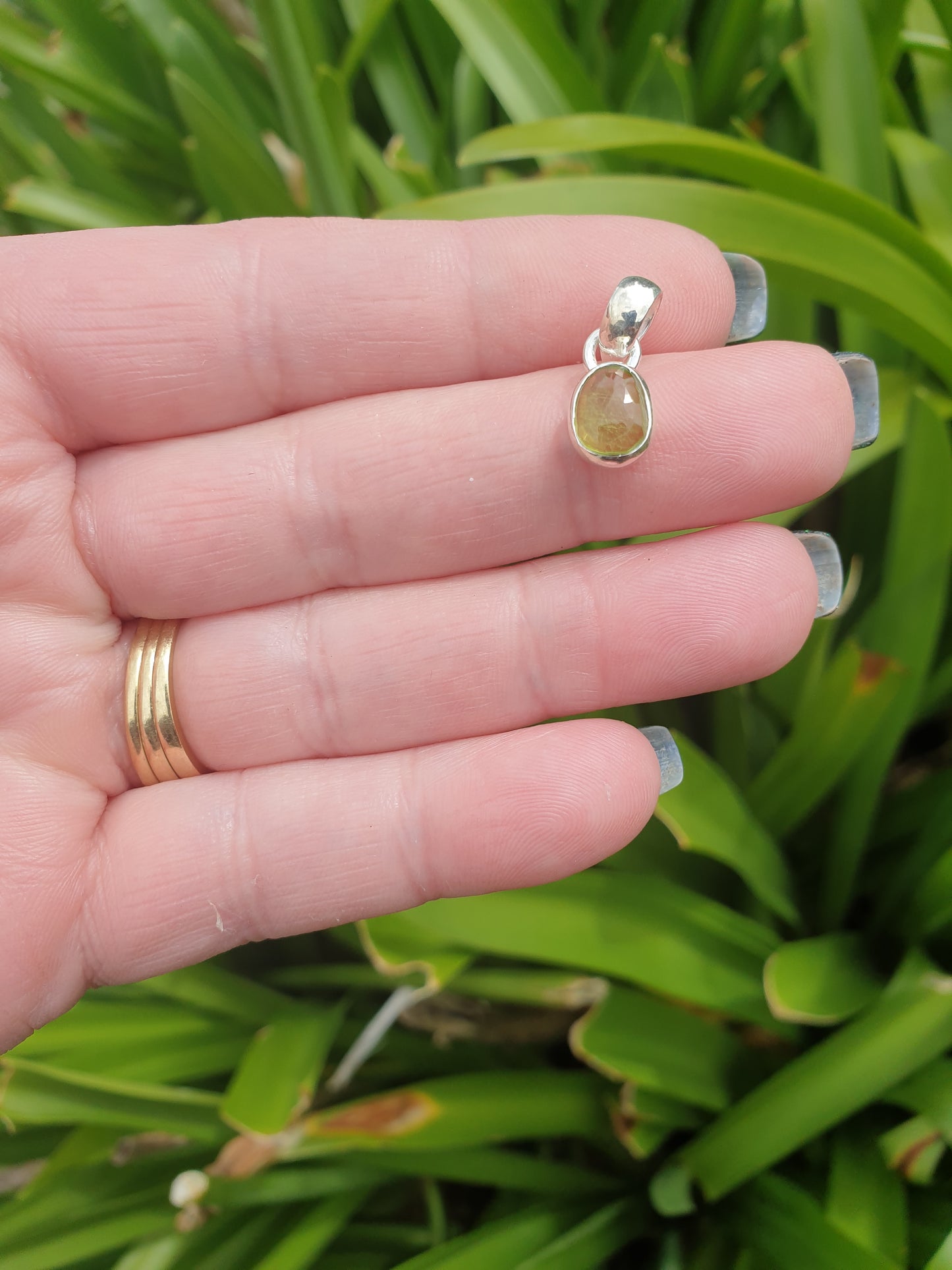 Peridot | Rose Cut Sterling Silver Pendant C