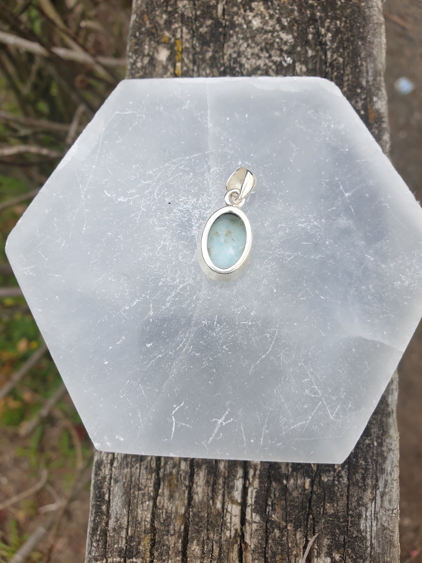 Larimar | Polished Sterling Silver Pendant A