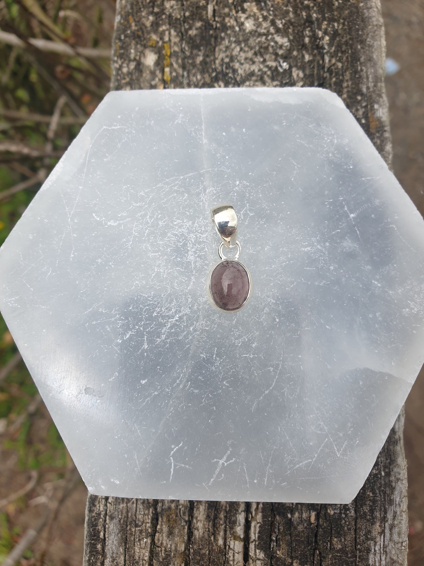 Pink Tourmaline | Polished Sterling Silver Pendant A