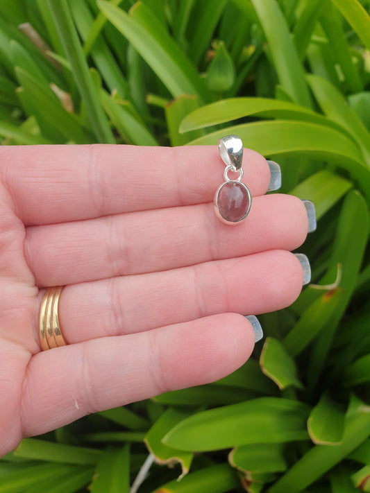 Pink Tourmaline | Polished Sterling Silver Pendant A