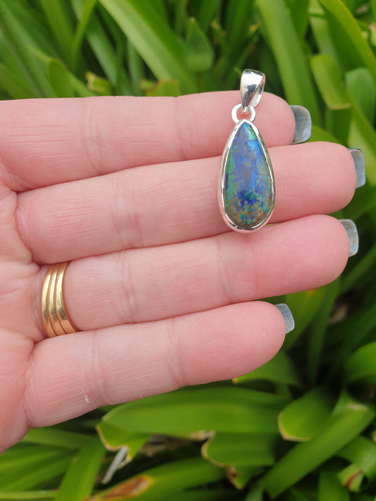 Azurite | Polished Sterling Silver Pendant A