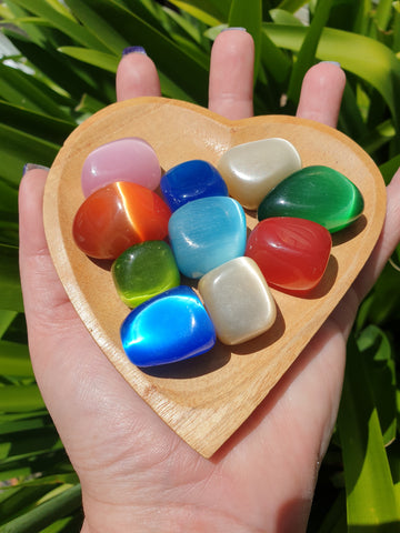 Cats Eye Mixed Coloured Tumbled Stones 10 Pack $20 Valued at $30