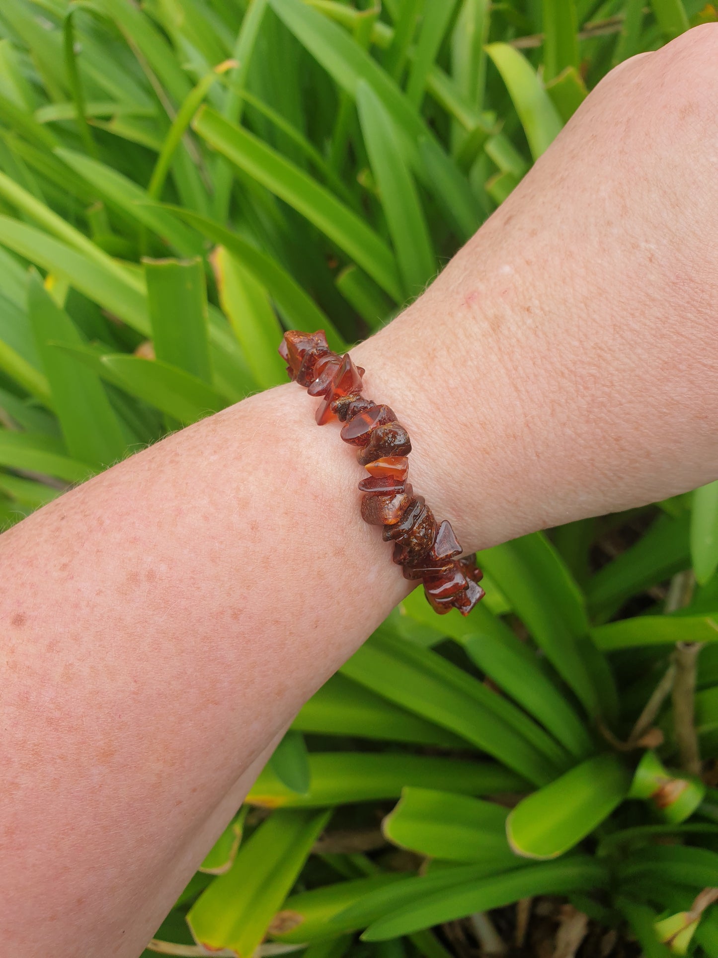 Amber  Crystal Chip Bracelet