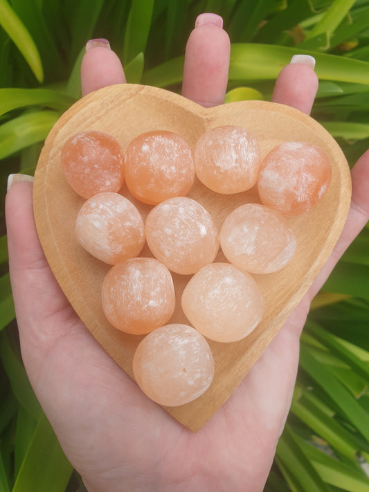 Orange Selenite Tumbled Stones 10 Pack Valued at $40