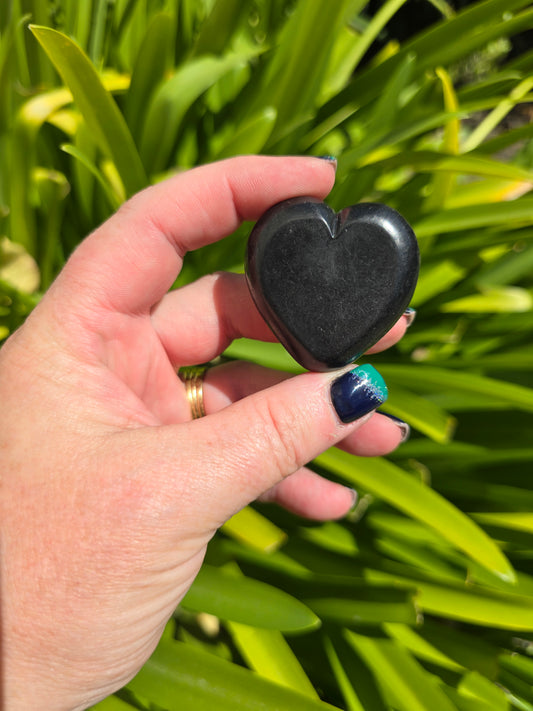 Shungite Polished Heart