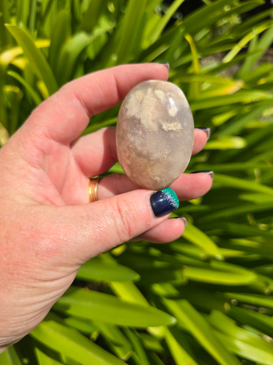 Flower Agate Palm Stone E