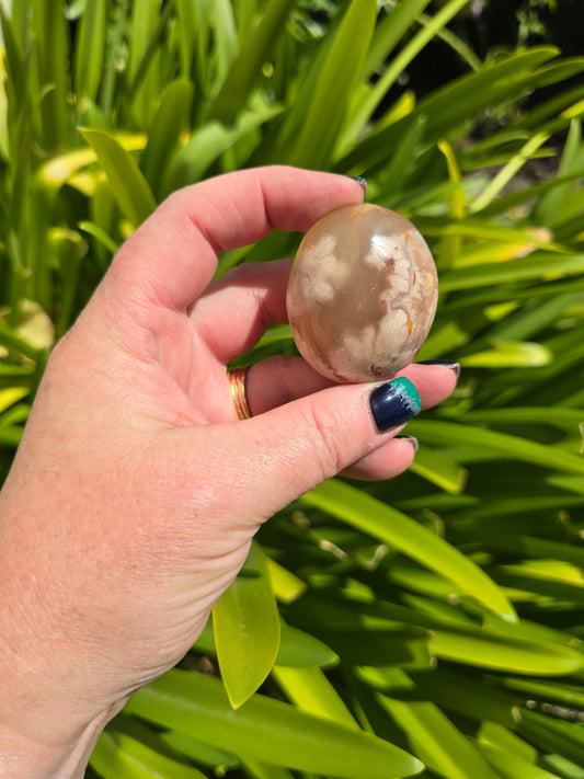 Flower Agate Palm Stone C