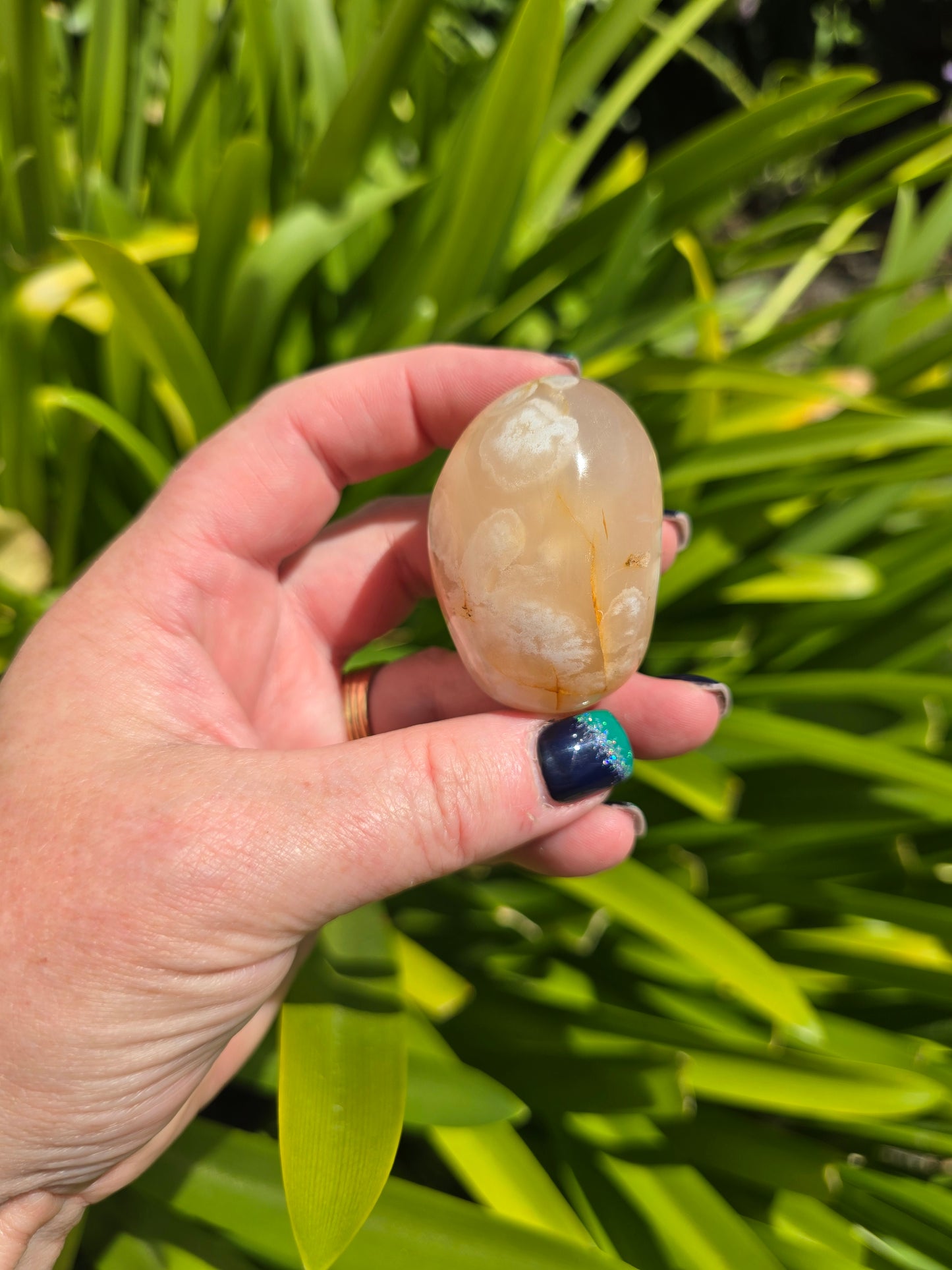 Flower Agate Palm Stone B