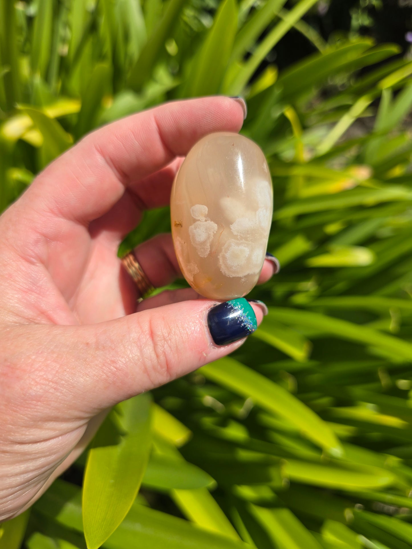 Flower Agate Palm Stone B