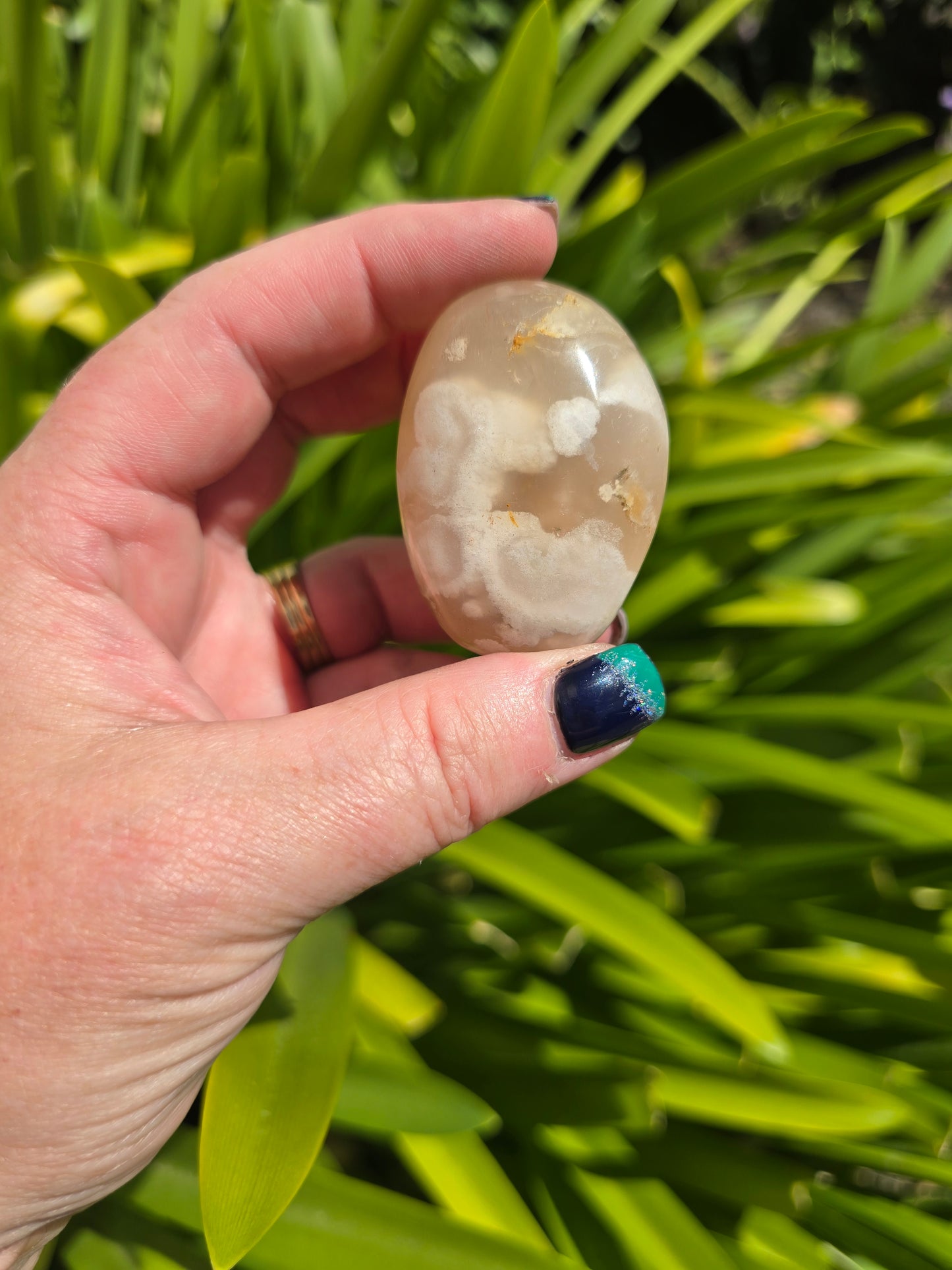 Flower Agate Palm Stone B