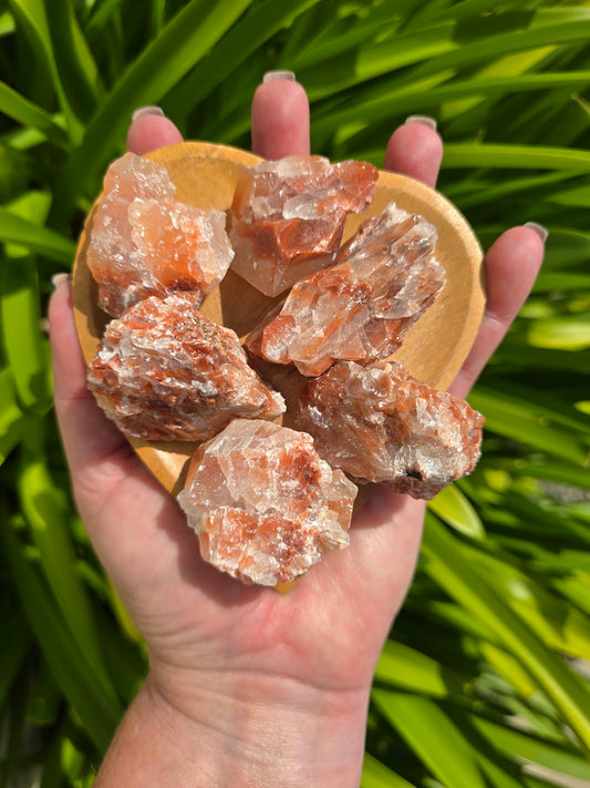 Red & White Calcite Rough Small