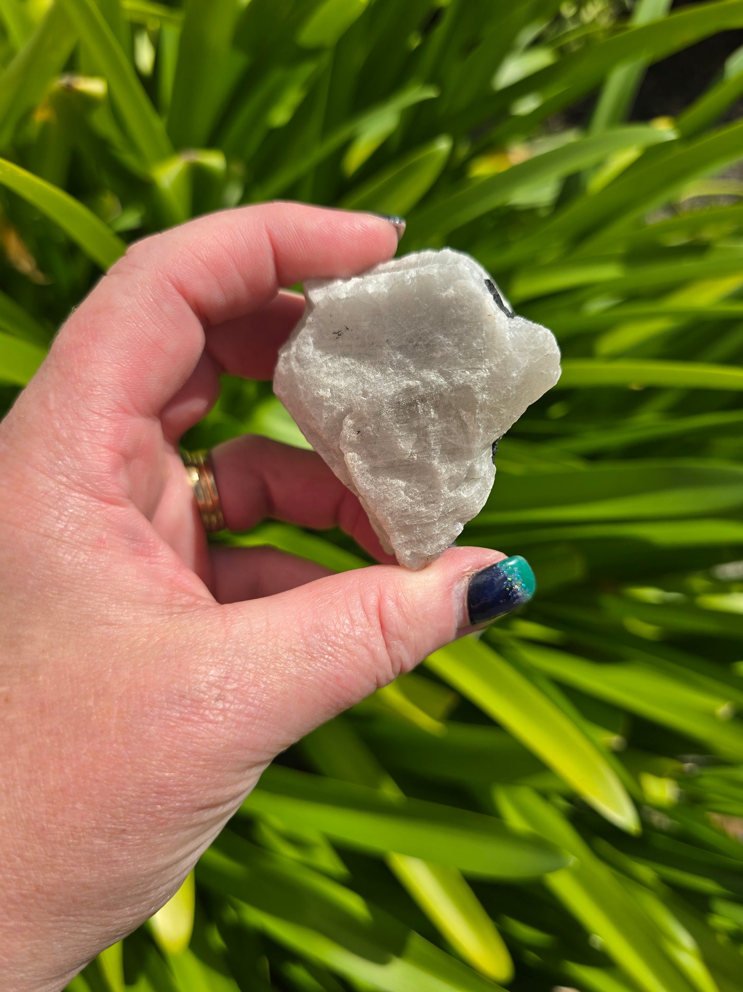 Black Tourmaline & Quartz Rough Piece A