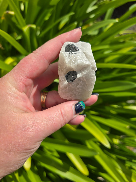 Black Tourmaline & Quartz Rough Piece A