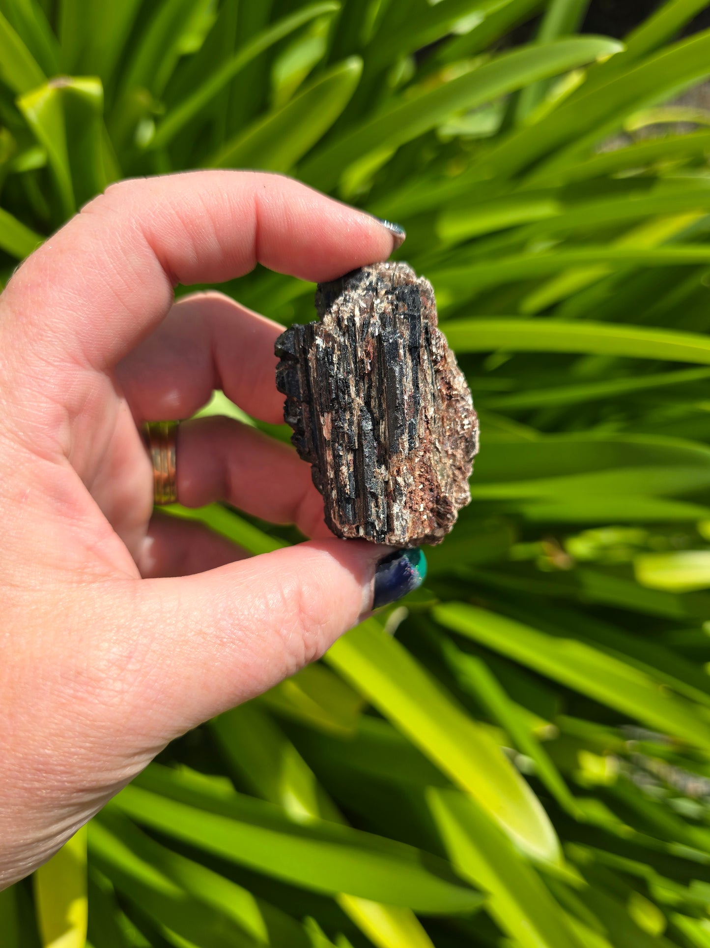 Black Tourmaline & Mica Rough Piece Medium