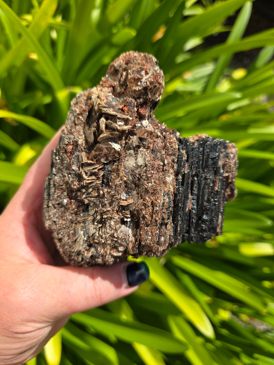 Black Tourmaline & Mica Rough Piece A