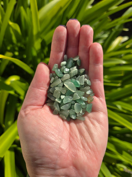 Green Aventurine Crystal Chip 100 gms Bag