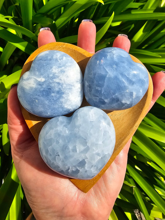 Blue Calcite Heart Medium