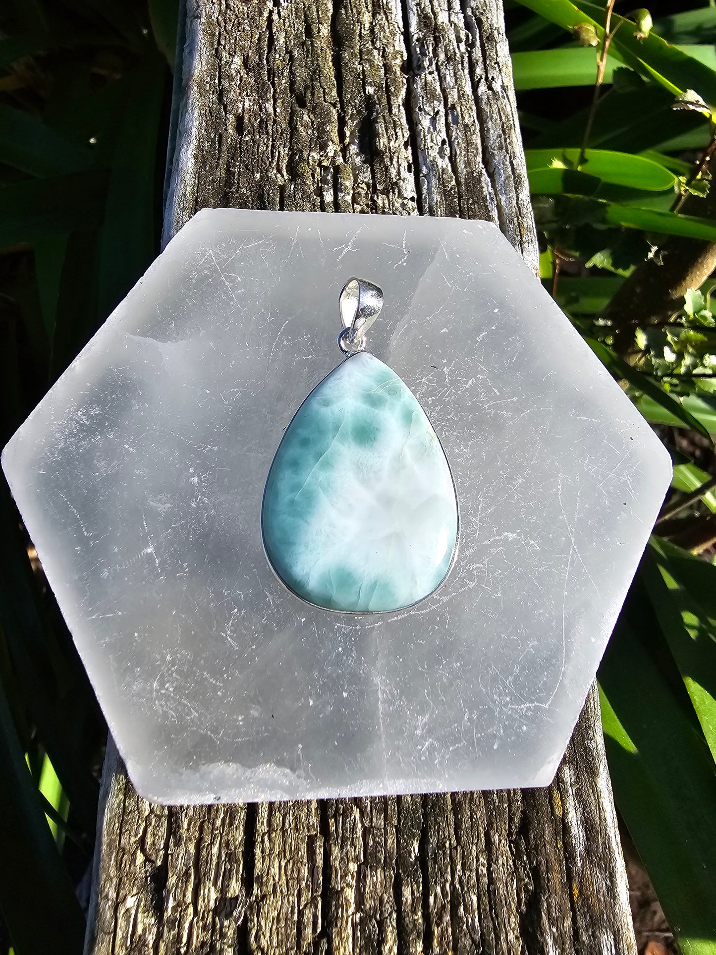 Larimar | Polished Sterling Silver Pendant G