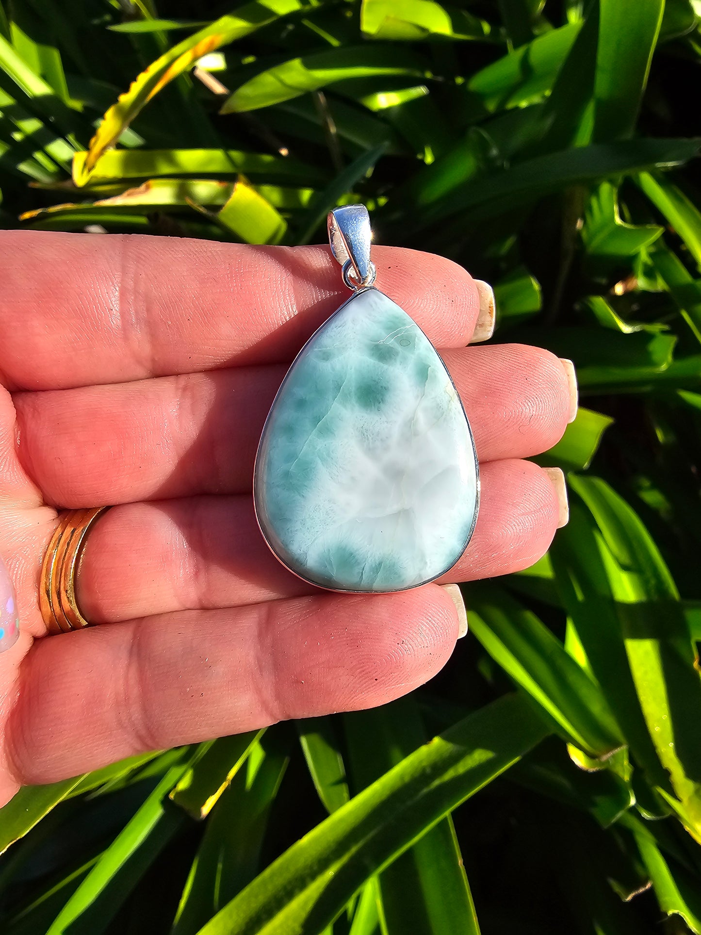 Larimar | Polished Sterling Silver Pendant G