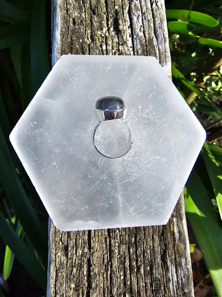 Labradorite | Polished Sterling Silver Adjustable Ring j