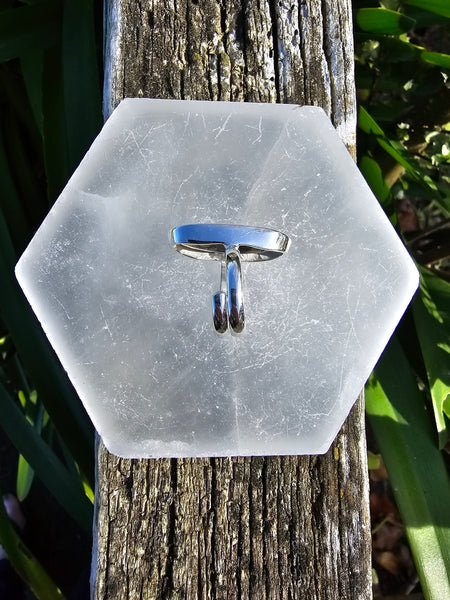 Labradorite | Faceted Sterling Silver Adjustable Ring L