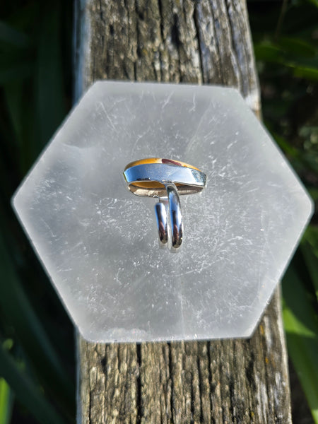 Mookaite Jasper | Polished Adjustable Sterling Silver Ring B