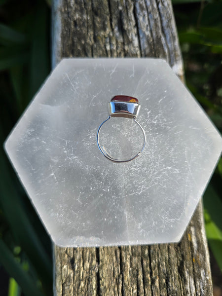 Mookaite Jasper | Polished Adjustable Sterling Silver Ring C