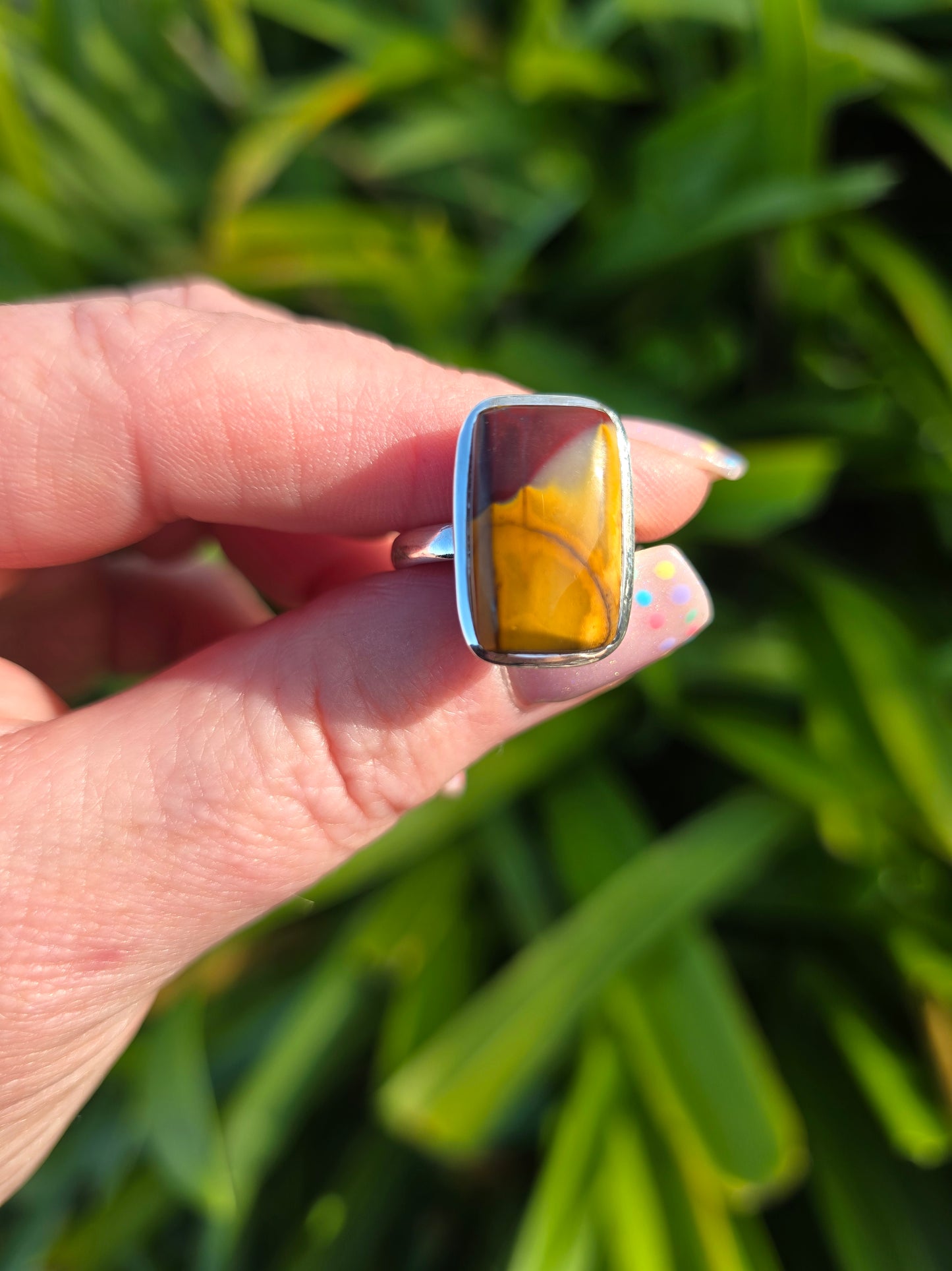 Mookaite Jasper | Polished Adjustable Sterling Silver Ring C