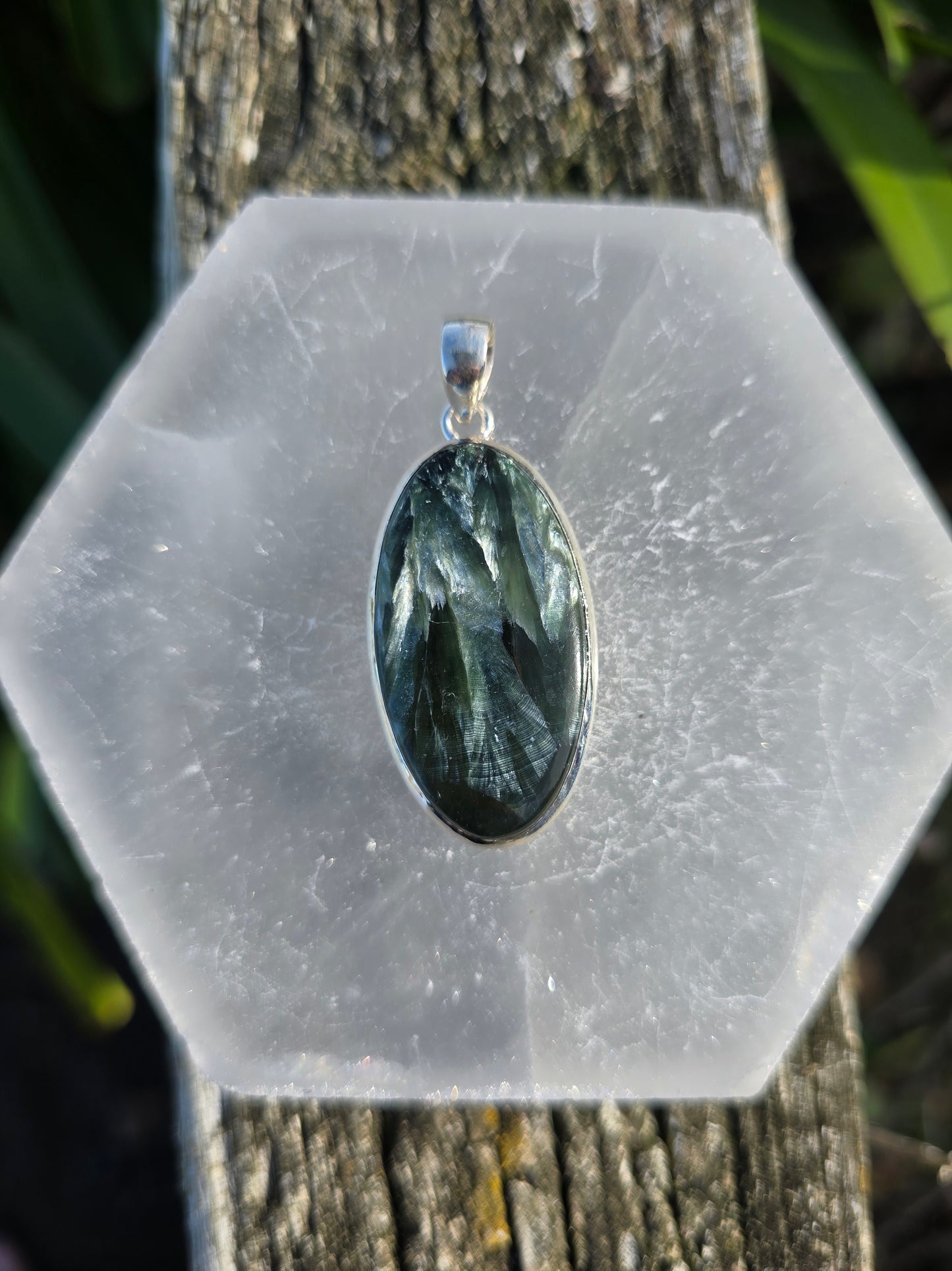 Seraphinite | Polished Sterling Silver Pendant C