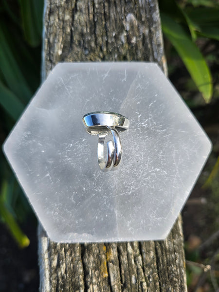 Seraphinite | Polished Adjustable Sterling Silver Ring A