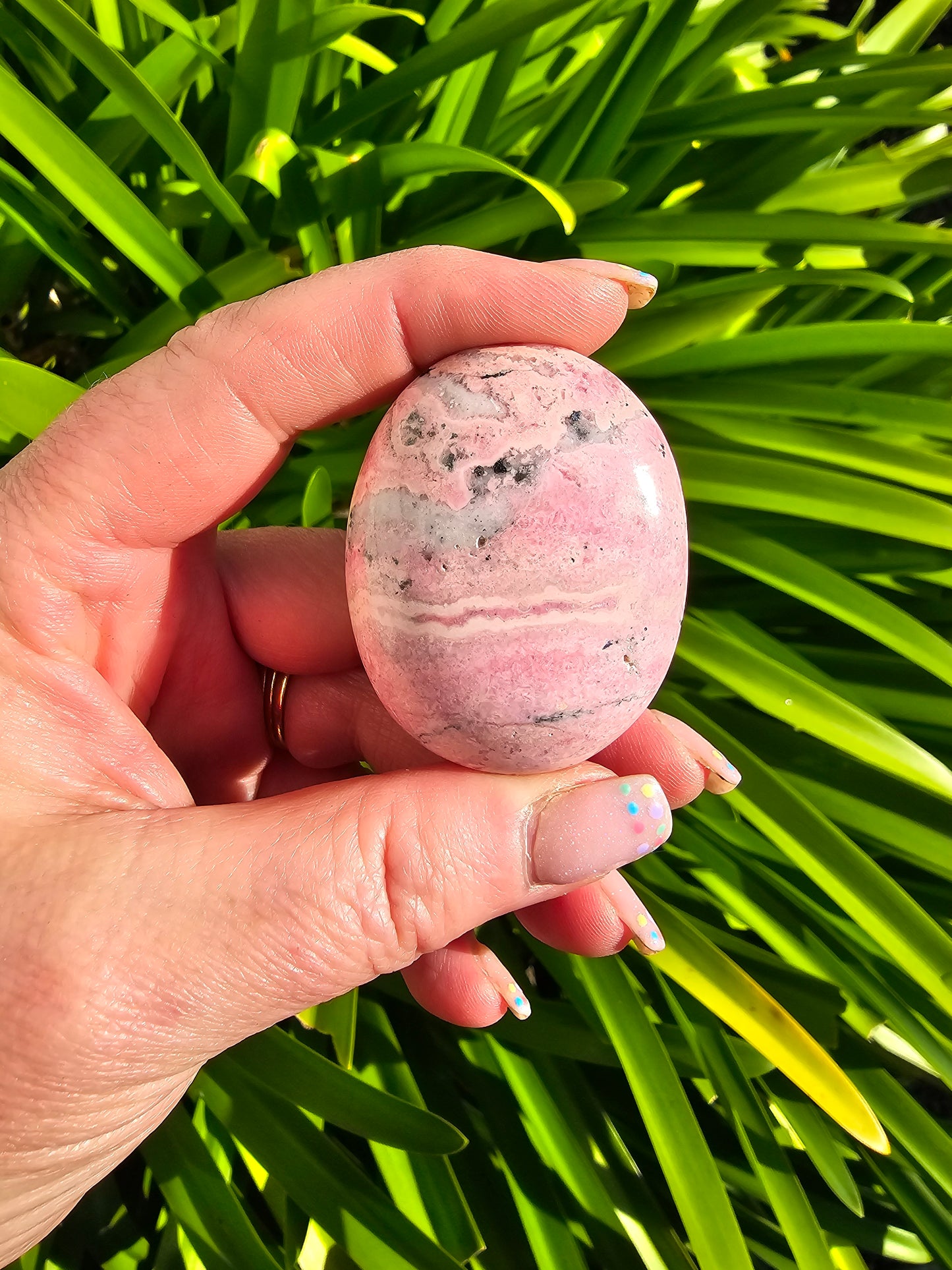 Peruvian Rhodonite Palm Stone