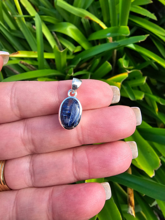 Blue Kyanite | Polished Sterling Silver Pendant F