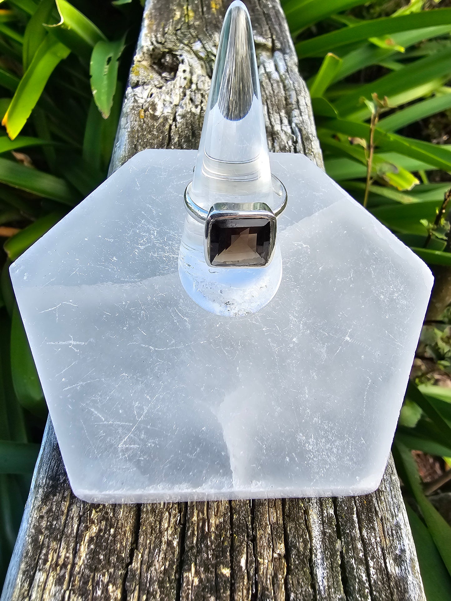 Smoky Quartz | Faceted Sterling Silver Adjustable Ring B